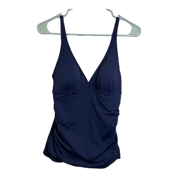 Tommy Bahama womens pearl over the shoulder tankini blue. Size Small. - Picture 4 of 9